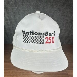 Vintage Nations Bank 250 Baseball Cap Hat Snapback White Rope‎ Youngan Hat Co
